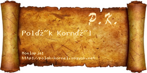 Polák Kornél névjegykártya