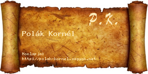 Polák Kornél névjegykártya